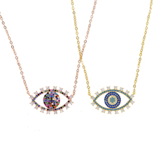 Fashion Choker pendants Necklace Gold color Blue Evil Eye Necklace pave cz For Women Protection Strength Enthic Collares 2024 - buy cheap