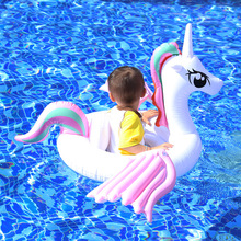 2019 Nova Do Bebê Inflável Float Piscina Ride-On Pegasus Do Unicórnio Do Arco/Cavalo Assento Natação para Crianças Ilha Flutuante brinquedo da água 2024 - compre barato