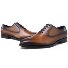 Sapatos sociais masculinos de couro marrom/marrom/preto/azul, sapatos sociais para homens, sapatos de negócios, sapatos de casamento para homens, venda imperdível 2024 - compre barato