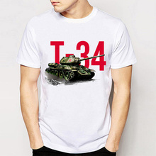 Camiseta divertida de la guerra mundial para hombre, Camiseta con estampado artístico de la guerra mundial 2 T-34, camisetas casuales de buena calidad, camiseta Harajuku para hombre 2024 - compra barato