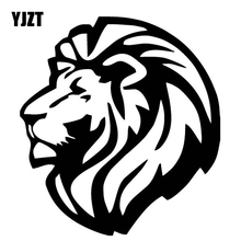 YJZT-pegatinas de dibujos animados de cabeza de león para coche, accesorios de parachoques, calcomanía de vinilo negro/plata C4-1056, 14,5 CM x 15,8 CM 2024 - compra barato