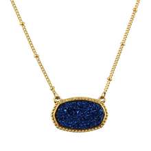 Popular Oval Blue Druzy Choker Necklace for Women 2020 Fashion Gold Chain Bohemian Chokers Statement Necklaces Pendants Jewelry 2024 - buy cheap