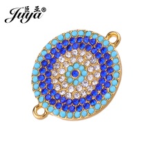 JUYA-abalorio de cristal de circón con forma de ojo malvado, accesorio de joyería para pulseras, collar, pendientes, manualidades, 22mm, 5 uds. 2024 - compra barato