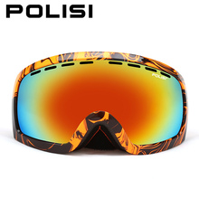 POLISI, ветрозащитные очки для сноуборда, скейта, двухслойные противотуманные линзы, лыжные очки, поляризационные, уличные, снегоходные, снежные очки 2024 - купить недорого