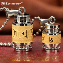 Men Openable Storage Case Titanium Buddhism Jewelry Surangama Mantra Rotatable Pendant Sanskrit Amulet Necklace Prayer Wheel 2024 - buy cheap