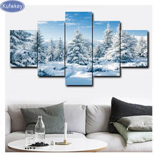 Paisagem de inverno diamante mosaico neve floresta ponto cruz 5d diy diamante bordado 5 pçs pintura diamante decoração do quarto redondo 2024 - compre barato