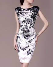 Female Ol Summer Plus Size Print Sleeveless Slim 30% Silk Dresses Woman Spring Autumn O-neck 30% Silk Silk Knee-length Dress 2024 - buy cheap