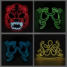 New Arrival Glowing Mask Christmas Rave Led Light Up Mask Masque Masquerade EL Wire Mask For Night Club 2024 - buy cheap