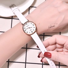 Ультратонкие модные женские кварцевые кожаные часы 2021, роскошные Брендовые повседневные женские наручные часы с простым номером, женские часы 2024 - купить недорого