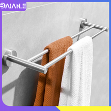 Doubel Towel Bar Stainless Steel Brushed Shower Towel Rack Hanging Holder Wall Mounted Bathroom Towel Holder Storage Rack Shelf 2024 - buy cheap