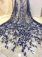 ZH-8273 super qualidade bordados de flores de malha de tule tecido de renda para o vestido da moda 2024 - compre barato