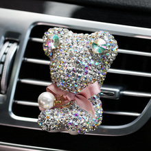 Bling Car Air Freshener Cute Bear Crystal Auto Perfume Vent Clip Air Conditioning Diffuser Solid Perfume Interior Accessories 2024 - buy cheap