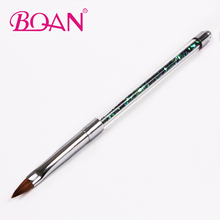 BQAN розничная продажа 1 шт. 2 # кисть для кошачьего языка с зеленым блеском внутри акриловой ручкой для 3D кисти для ногтей 2024 - купить недорого
