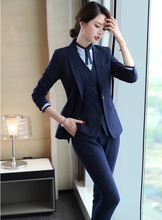 Ladies Office Work Wear Business Suits With Jackets And Pants Uniform Designs Pants Suit Trousers Set Formal Blazers 2024 - buy cheap