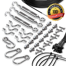 String Light Hanging Kit With Zip Ties For Outdoor Patio Globes DIY Suspension Cable System Black Vinyl Coated Guide Wire Rope 2024 - buy cheap