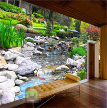 Custom Photo Wall Paper 3D Park Green Plant Creek Nature Landscape Wall Painting Living Room Bedroom Background Mural Wallpaper 2024 - buy cheap