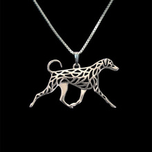 Doberman (natural ears and tail) movement - plate gold and  silver dog run pendant and animal necklace 2024 - buy cheap