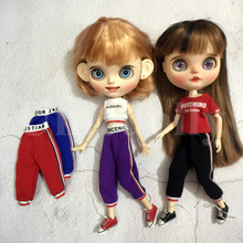 New Arrival 1 Set Fashion Short Vest + Pants Sports Suit for Blyth, Barbies, Licca, Kurhn Doll Clothes Accessories 2024 - buy cheap