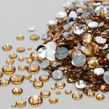 Piedras de varios tamaños para decoración de uñas, 3D diamantes de imitación para decoración, Color champán, sin fijación térmica, DIY 2024 - compra barato