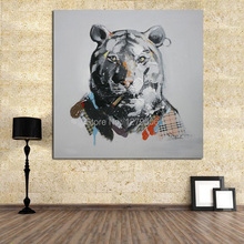Tiger Elephant Picture Large Hand painted Modern Abstract Oil Painting on Canvas for Living Room Wall Art Home Decoration Gift 2024 - buy cheap