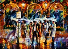 Abstract Painting Landscapes City street Colorful oil paintings Canvas bus stop Modern Art Home Decor High quality Hand painted 2024 - buy cheap