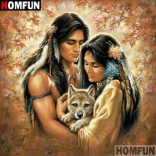 HOMFUN 5D DIY Diamond Painting Full Square/Round Drill "Character wolf" 3D Embroidery Cross Stitch gift Home Decor A02325 2024 - buy cheap