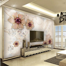 Beibehang-papel tapiz personalizado, murales 3d, patrón de flores de diamante, Fondo de joyería, papeles tapiz, decoración del hogar, papel de pared 2024 - compra barato