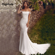 Eightale Mermaid Wedding Dresses 2019 Off the Shoulder Boat Neck Appliqued Boho Bride Dress Princess Wedding Gown Free Shipping 2024 - buy cheap