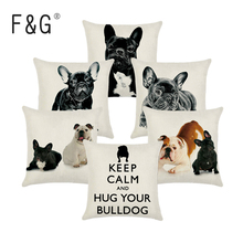 Cute French Bulldog Cushion Cover Home Decorative Pillows Cover Sofa Car Cojines Animals Dog Pattern Pillow Case Home Decoration 2024 - buy cheap