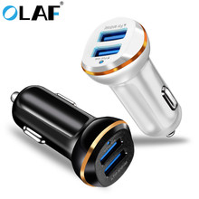 OLAF-cargador USB de doble puerto para coche, dispositivo de carga con pantalla LED para Samsung Note 8, iPhone 7, 8 Plus, Xiaomi 2024 - compra barato