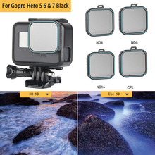 Conjunto de câmeras de ação para gopro, kit com 4 filtros, para gopro hero 5, hero 6, hero 7 2024 - compre barato