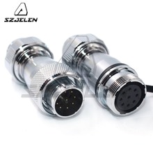 WS20 20mm 9pin Pair Round metal cable connector,Industrial electrical connector, IP67 9Pin wire connector male female 2024 - buy cheap