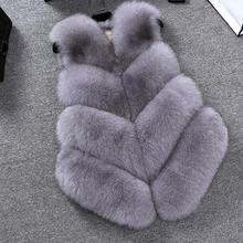 Furry  2018 Winter Women's Faux Fur Coat Artificial Fur Vest Furry Vests Femme Jackets Plus Size Furry  Fake Fur Gilet Z277 2024 - buy cheap