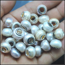 3pcs nature freshwater pearl spacer beads big hole pearl beads for shaballa beads accessories 8x12mm 2024 - buy cheap