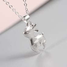 Mini Corazón de cervatillo, regalo de Navidad, cadena de clavícula de plata esterlina 925, temperamento, collar femenino de moda, SNE269 2024 - compra barato