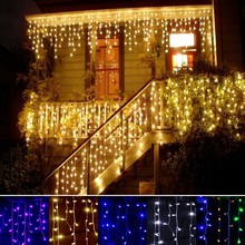 Hot Led Christmas Lights 220V Outdoor New year Decoration 3.5m Droop 0.3-0.5m EU Plug Energy saving Waterproof For Home 34 2024 - buy cheap
