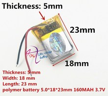 best battery brand 3.7V polymer lithium battery 501823  051823 160mah MP4 MP5 MP3 Bluetooth small toy recording pen 2024 - buy cheap