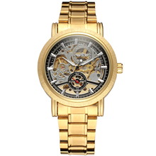 Fashion Winner Top Brand Gold Full Steel Watches Men Automatic Mechanical Watch Male Skeleton Wristwatches Relogio Masculino 2024 - buy cheap