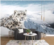 3d foto papel de parede personalizado mural neve leopardo animal paisagem sala estar decoração da casa 3d murais parede para paredes 3 d 2024 - compre barato
