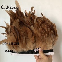 Free Shipping 10 meters Natural real conque Feather Trims 10-15cm Rooster Schlappen Hackle ribbons diy home sewing materials 2024 - buy cheap