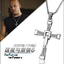 Fast and Furious Dominique Cross Pendant Necklace Gold Color & Silver color rhinestone crystal fashion jewelry brothers gift 2024 - buy cheap