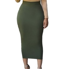 Sexy Women Lady Pencil Skirts High Waist Bodycon Straight Slim Skirt Stretch Solid Midi Skirt Long Skirts 2024 - buy cheap