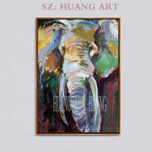 Frameless Paintings Picture Handpainted Animal Oil Painting On Canvas Home Decor Wall Art Abstract Elephant Artwork Gift Decorat 2024 - buy cheap