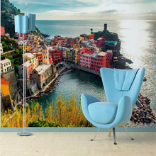 Beibehang decoração do casamento personalizado 3d mural sofá quarto tv pano de fundo papel parede água da cidade do mediterrâneo foto 2024 - compre barato