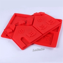 (2pcs/set) Latest Christmas house silicone waffle biscuit gingerbread cake mold chocolate candy moulding for DIY bakery fun 2024 - buy cheap