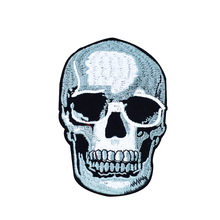 1pcs cool white glass in skull badges patches for clothing iron embroidered patch applique iron sew on patches sewing accessory 2024 - buy cheap