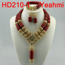 African Wedding Bridal Top Orange Coral Beads Jewelry sets Nigerian Women Beads Necklace Jewelry Sets Free Shipping HD210-2 2024 - buy cheap