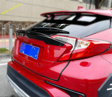 ABS Rear Trunk Tail Door Spoiler Strip Cover Trim Fit For Toyota C-HR CHR 2016 2017 2018 2019 2020 Carbon Fiber Look 2024 - buy cheap