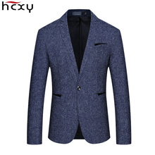 HCXY 2019 Nova Primavera Outono Homens Casuais Jaqueta Blazer Terno de Algodão Fino Jaquetas Blaser Masculino Masculino Homens Blazer Tamanho M-5XL 2024 - compre barato