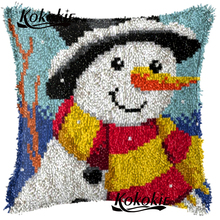 latch hook pillow kits snowman printed carpet cross stitch kits embroidery needlework set Crocheting Rug Kits Yarn Pillowcase 2024 - buy cheap